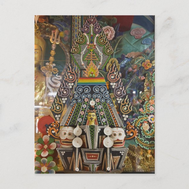 Bhutan. Festliche Kuchen von Mönchen schmücken die Postkarte (Vorderseite)