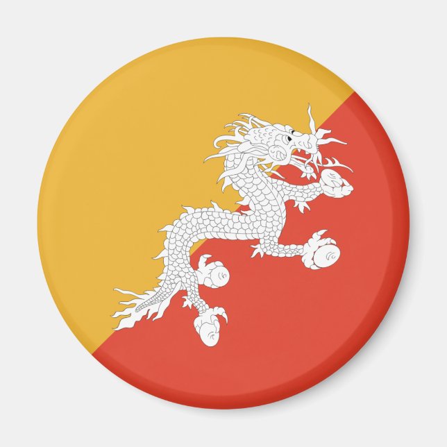 Bhutan Fisheye Flag Magnet (Vorne)