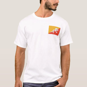 Bhutan Flag and Map T - Shirt