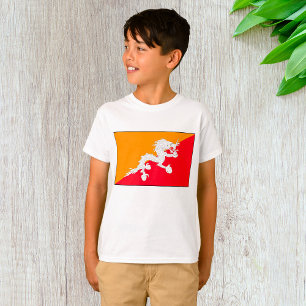 Bhutan Flag Design mit weißem Drachen T-Shirt