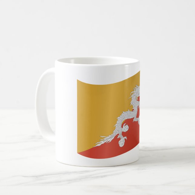 Bhutan Flag Kaffeetasse (Vorderseite Links)