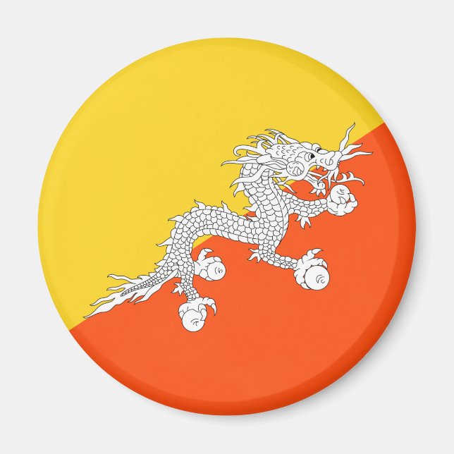 Bhutan Flag Magnet (Vorne)