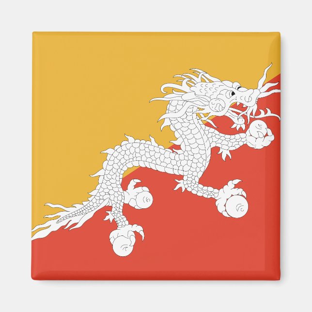Bhutan Flag Magnet (Vorne)