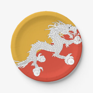 Bhutan Flag Pappteller