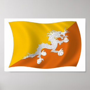 Bhutan Flag Poster Print