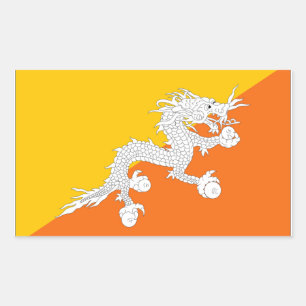 Bhutan Flag Rechteckiger Aufkleber