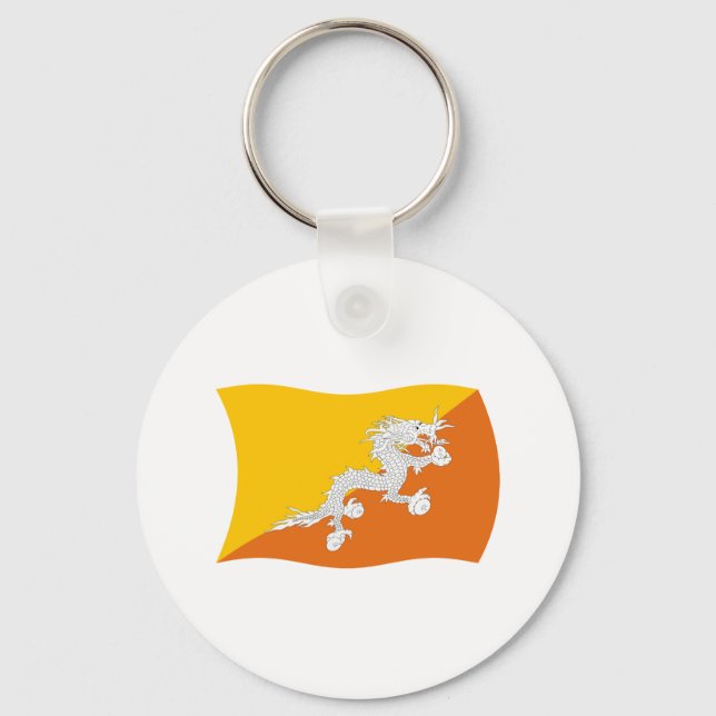Bhutan Flag Schlüsselanhänger (Vorderseite)