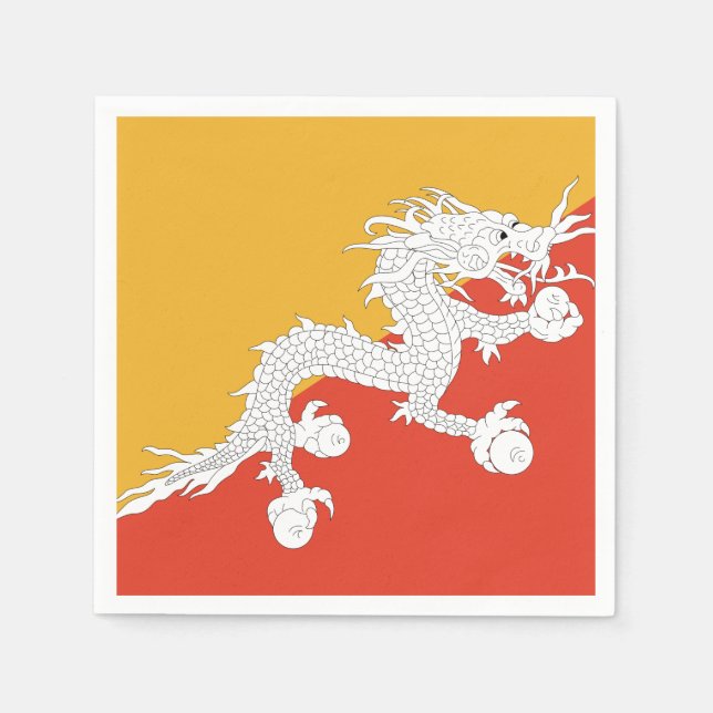 Bhutan Flag Serviette (Vorderseite)
