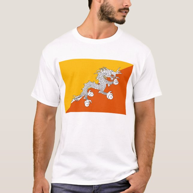 BHUTAN FLAG T - Shirt (Vorderseite)