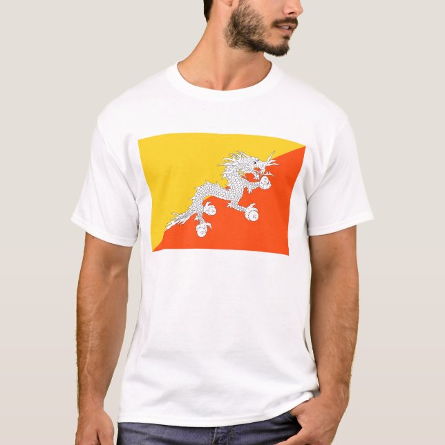 Bhutan Flag T-Shirt, Patriotic T-Shirts (Vorderseite)