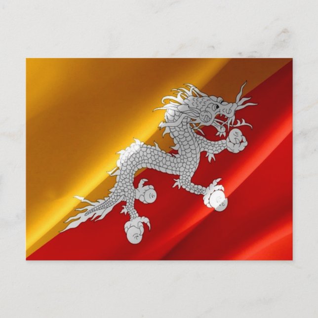 Bhutan - Flag Wave - Postkarte (Vorderseite)