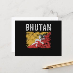 Bhutan-Flagge bedruckt - Bhutans Flagge Postkarte