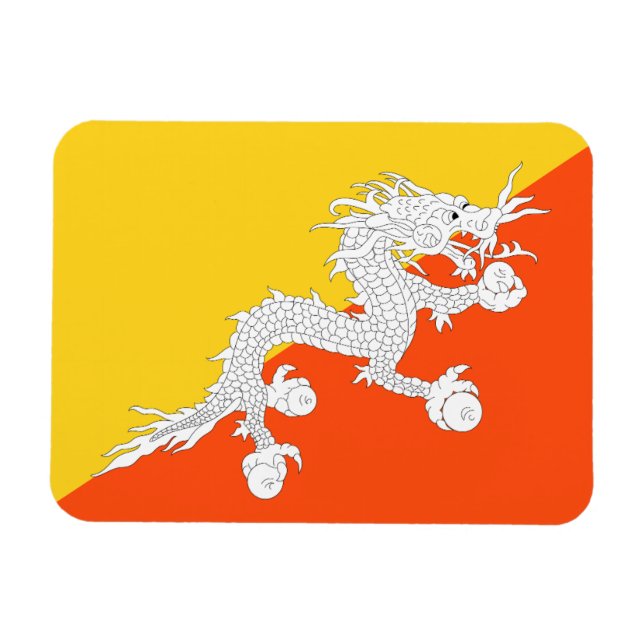 Bhutan-Flagge Magnet (Horizontal)