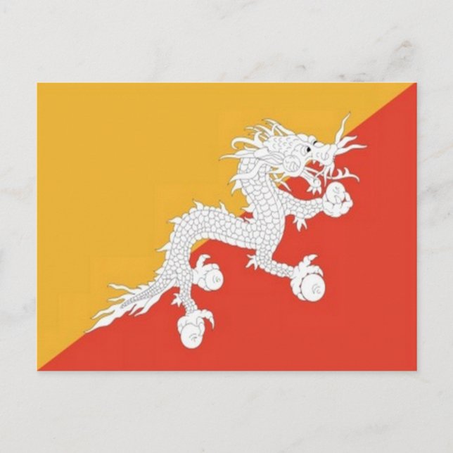 Bhutan - Flagge - Postkarte (Vorderseite)