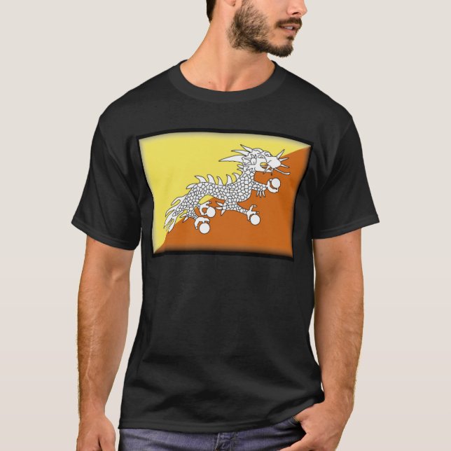 Bhutan-Flagge T-Shirt (Vorderseite)