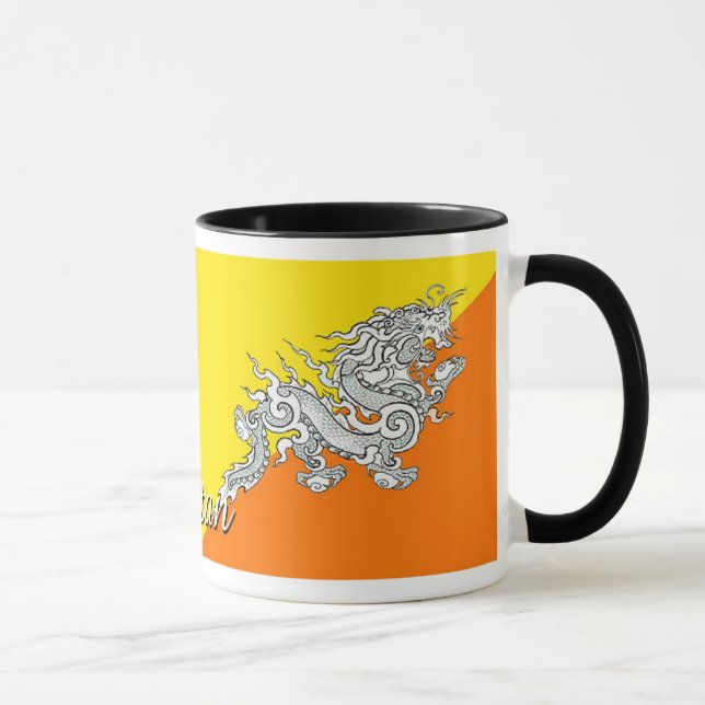Bhutan-Flaggen-Kaffee-Tasse Tasse (Rechts)