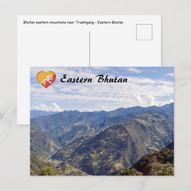 Bhutan friedliche Ostberge - Himalaya Postkarte (Vorne/Hinten)