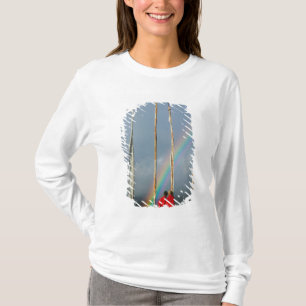 Bhutan, Gangtey Dorf, Regenbogen über zwei T-Shirt