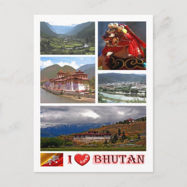 Bhutan - I Liebe - Postkarte (Vorderseite)