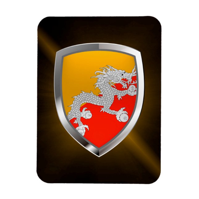 Bhutan Metallic Emblem Magnet (Vertikal)