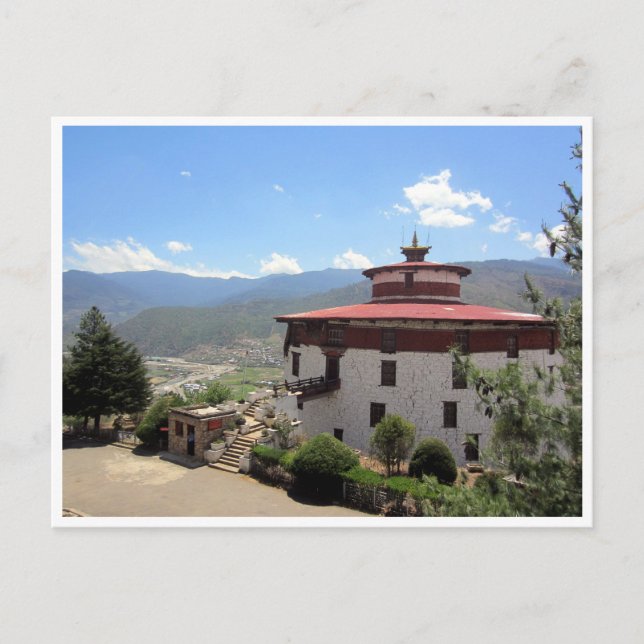 Bhutan-Museumsaussicht Postkarte (Vorderseite)