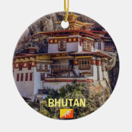 Bhutan Panorama Weihnachtsdekoration Keramik Ornament