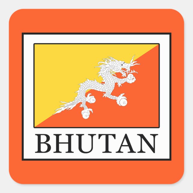 Bhutan Quadratischer Aufkleber (Vorderseite)