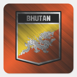 Bhutan Quadratischer Aufkleber
