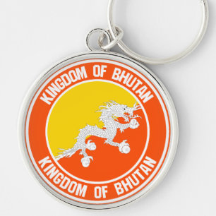 Bhutan Round Emblem Schlüsselanhänger