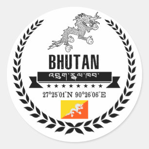 Bhutan Runder Aufkleber