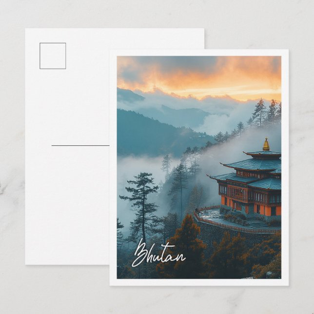 Bhutan schöner touristischer Ort Postkarte (Vorne/Hinten)