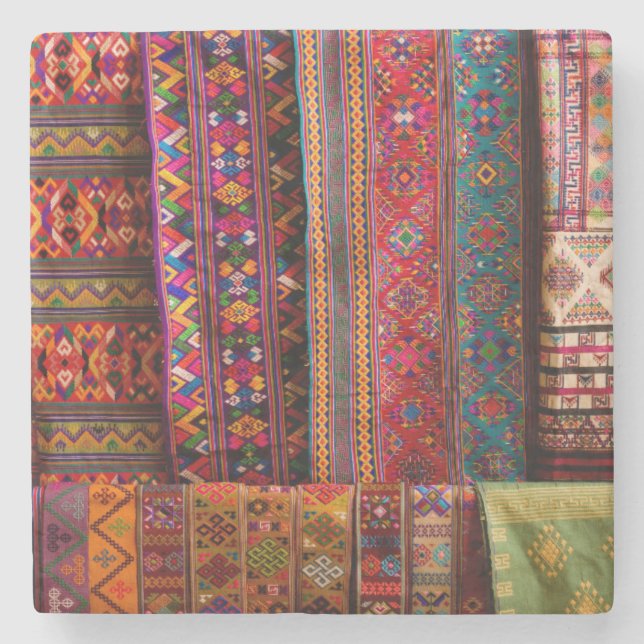 Bhutan-Stoffe zum Verkauf Steinuntersetzer (Vorderseite)