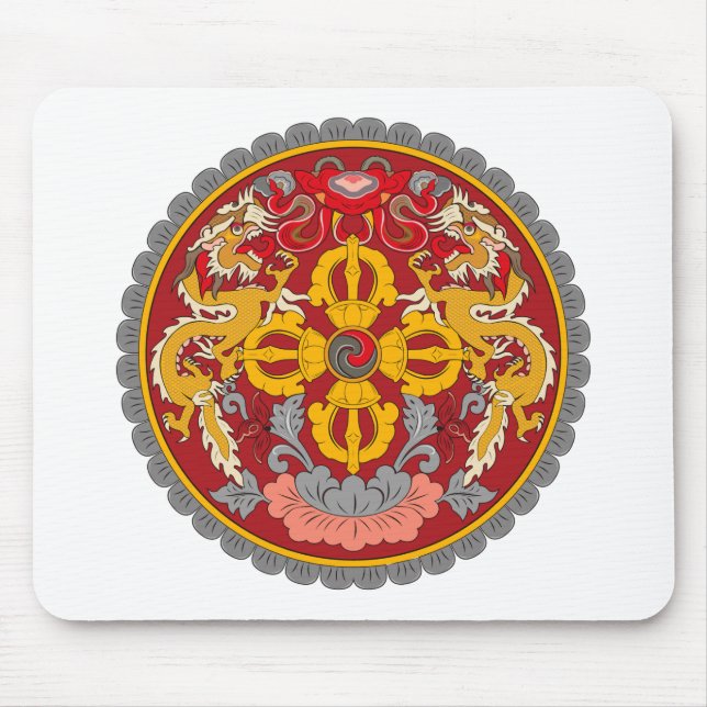 Bhutan-Wappen Mousepad (Vorne)