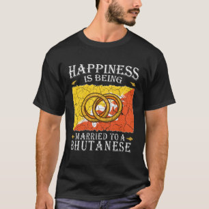 Bhutanese Ehe Bhutan Verheiratete Flagge Hochzeits T-Shirt