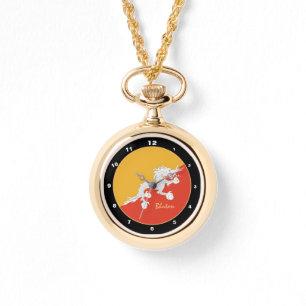 Bhutanese Flag & Bhutan mode /design watch Armbanduhr