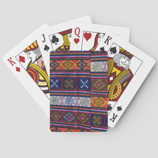 Bhutanese Textil Spielkarten (Rückseite)