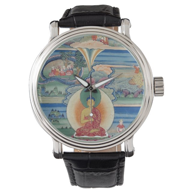 Bhutanesisch malte Danka der Jataka Tales Armbanduhr (Vorderseite)