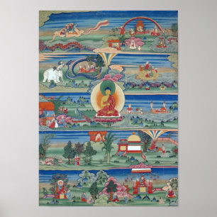 Bhutanesisch malte Danka der Jataka Tales Poster