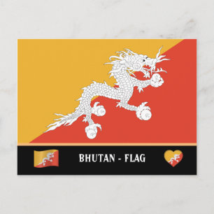 Bhutanesische Flagge / Bhutanisches Land / Bhutani Postkarte