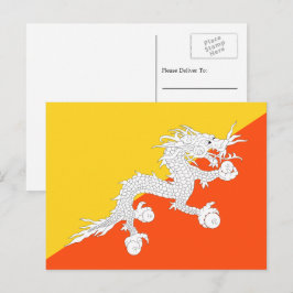Bhutanesische Flagge, Flagge Bhutans Postkarte