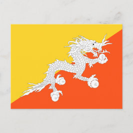 Bhutanesische Flagge, Flagge Bhutans Postkarte