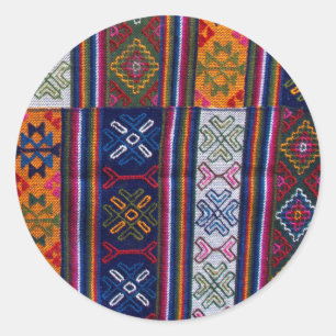 Bhutanesischer Textil Runder Aufkleber