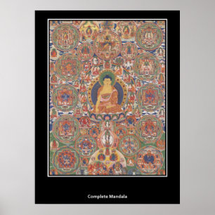 Bhutanesisches vollständiges Mandala XIX Jahrhunde Poster