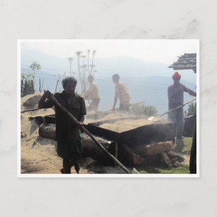 bhutanische Arbeiter Postkarte