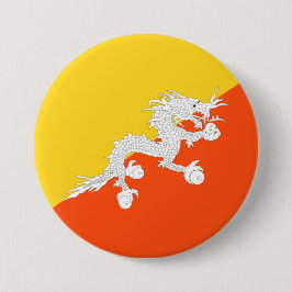 Bhutanische Flagge (Bhutan) (Donnerdrache) Button