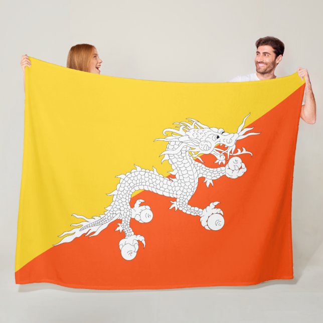 Bhutanische Flagge (Bhutan) (Donnerdrache) Fleecedecke (Beispiel)