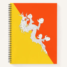 Bhutanische Flagge (Bhutan) (Donnerdrache) Notizbuch