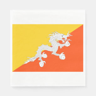 Bhutanische Flagge (Bhutan) (Donnerdrache) Serviette
