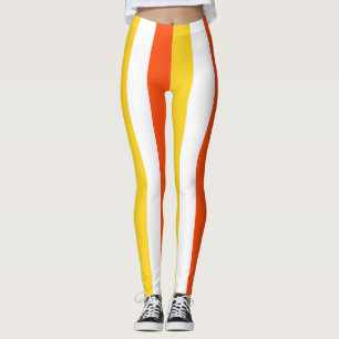 Bhutanische Nationalflagge Farben Vertikal Gestrei Leggings
