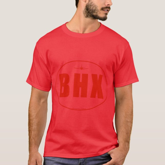 BHX Birmingham England Flughafen-Code 2 T-Shirt (Vorderseite)